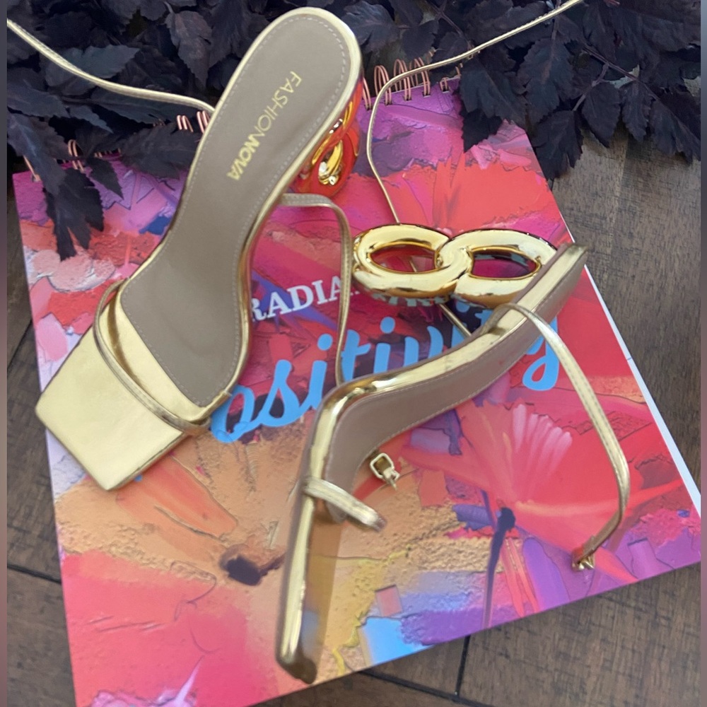 Fashion Nova Metallic Gold Heels